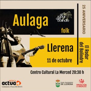 Cartel anunciador del concierto de Aulaga Folk en Llerena.