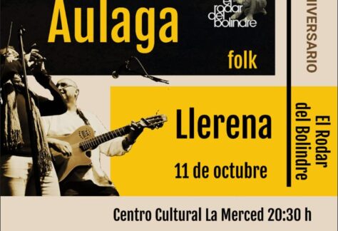 Cartel anunciador del concierto de Aulaga Folk en Llerena.