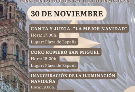 Programación de la jornada del encendido navideño en Llerena.